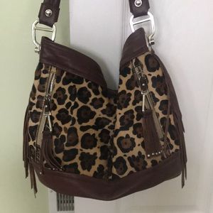 B Makowsky leopard tote